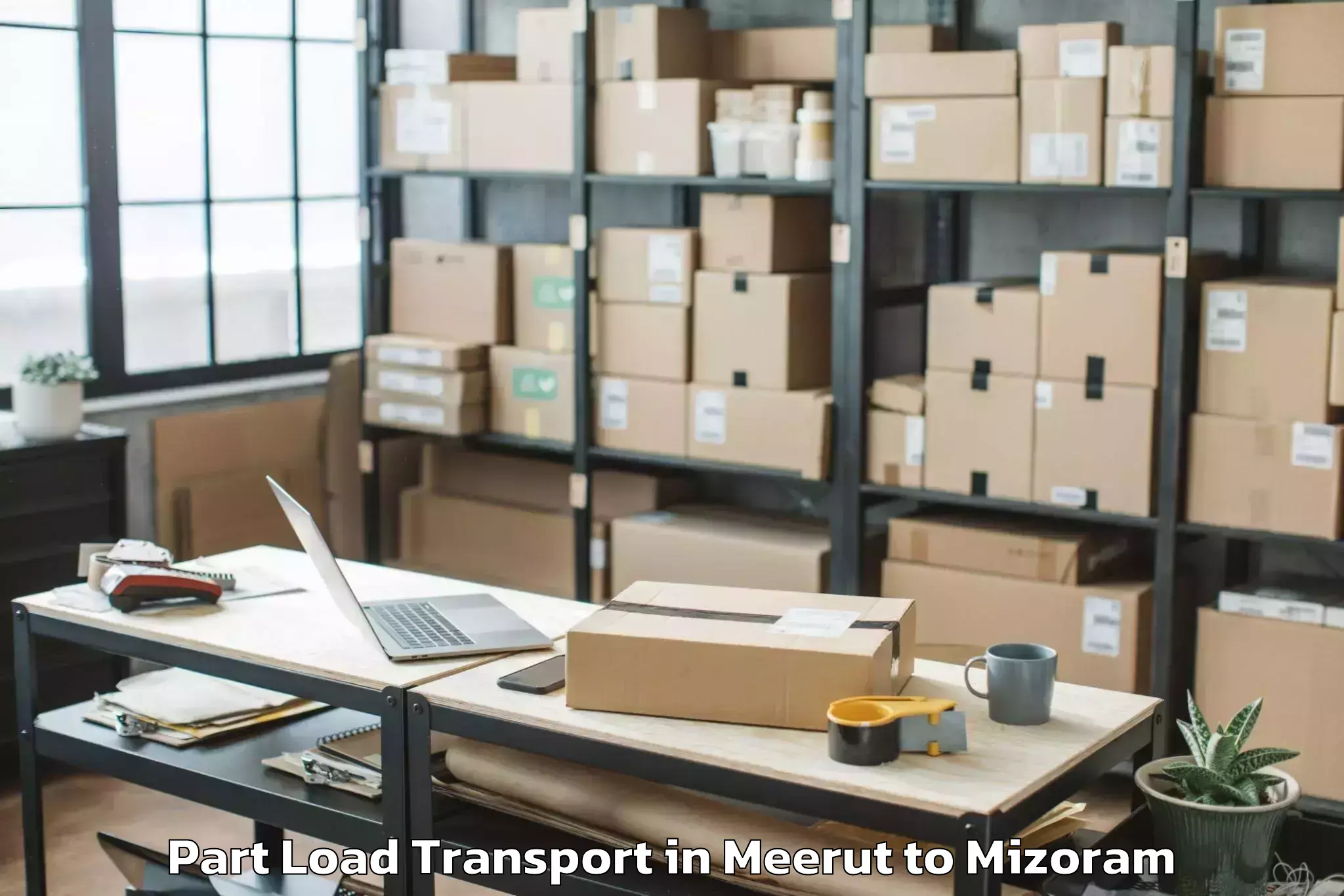 Hassle-Free Meerut to Mizoram University Aizawl Part Load Transport